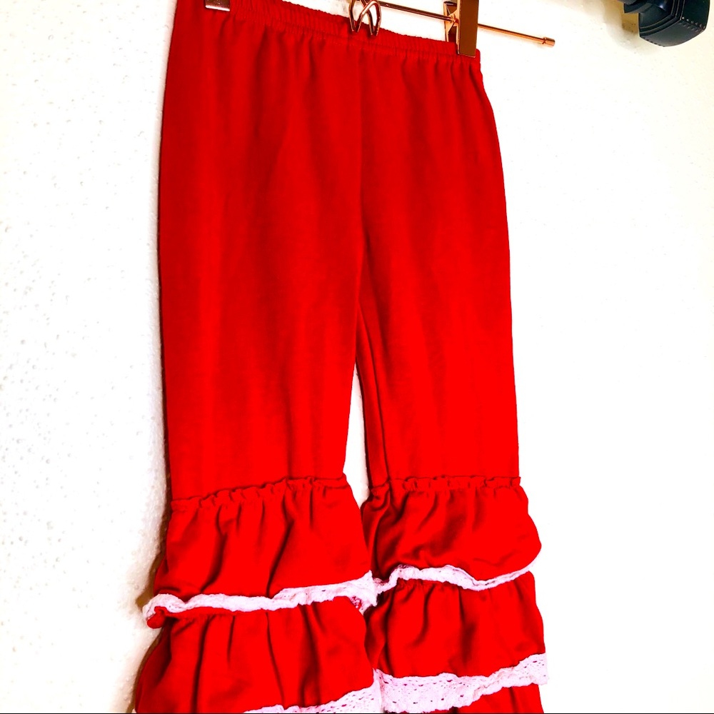 Tutu & Lulu Red Ruffle Pants - Picture 4 of 5